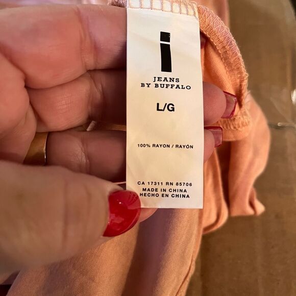 I Jeans by Buffalo Pink Silver Stuffed Long Sleeve Shirt sz L NWT - Picture 7 of 7